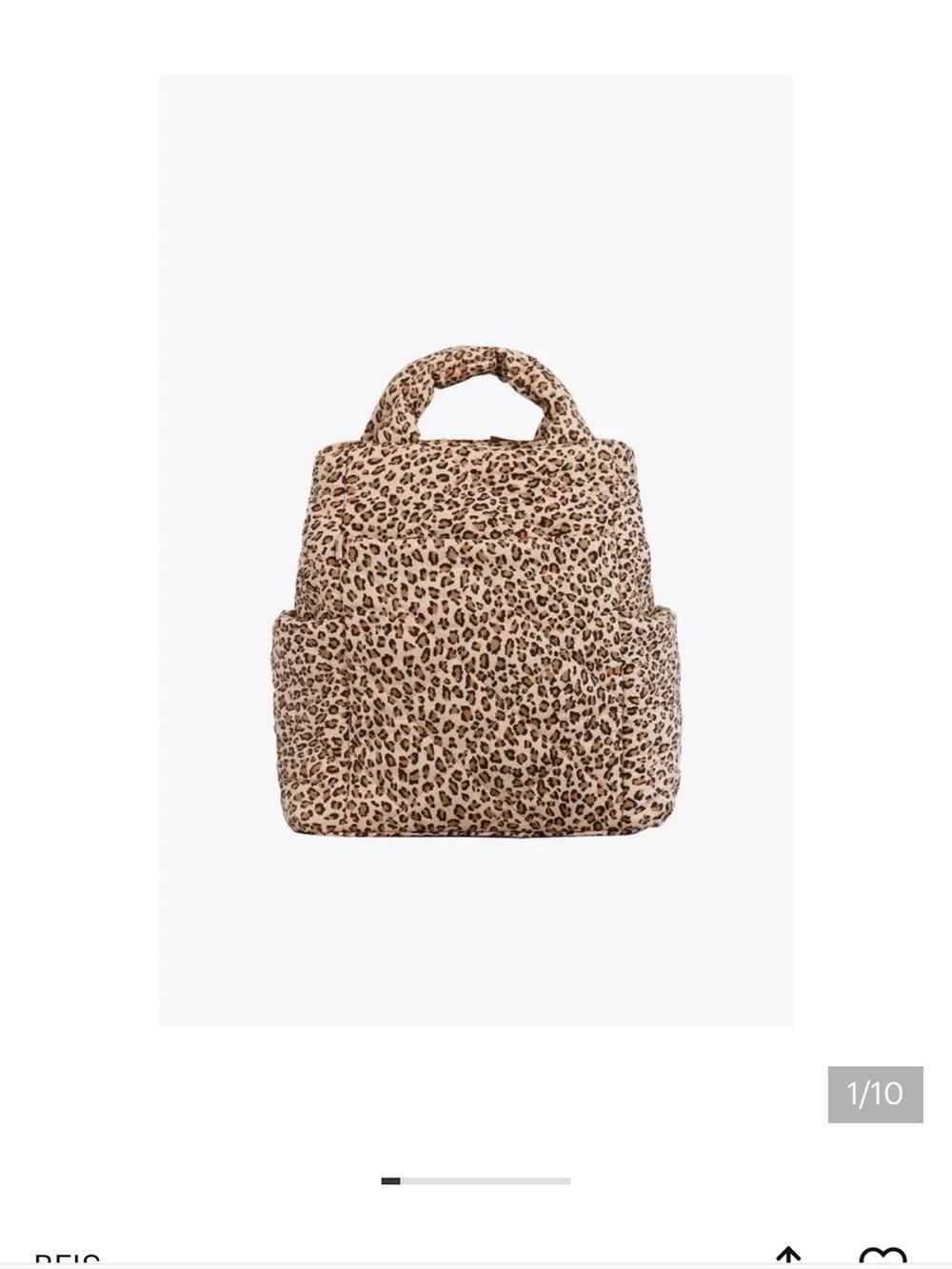 BEIS Leopard Print Baby Backpack in Tan and Black